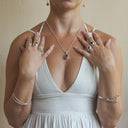 SET IN STONE - AMETHYST TEARDROP PENDANT