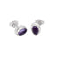 OVAL AMETHYST CABOCHON STUD
