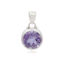 SET IN STONE - AMETHYST ROUND PENDANT