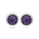 SET IN STONE - AMETHYST ROUND STUD
