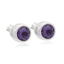 SET IN STONE - AMETHYST ROUND STUD