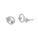PLANET 1 PINK ZIRCON STUD