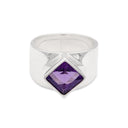 SET IN STONE - AMETHYST DIAMOND RING