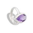 SET IN STONE - AMETHYST TEARDROP RING