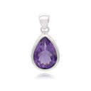 SET IN STONE - AMETHYST TEARDROP PENDANT