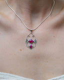 ART NOUVEAU PINK PENDANT