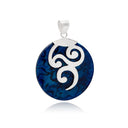 SANSKRIT - ROUND PENDANT BLUE