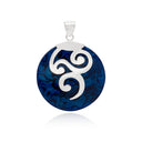 SANSKRIT - ROUND PENDANT BLUE