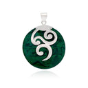 SANSKRIT - ROUND PENDANT GREEN