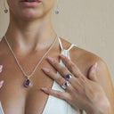 SET IN STONE - AMETHYST DIAMOND RING