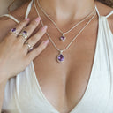 SET IN STONE - AMETHYST TRI PENDANT