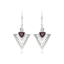 SAGITTA IN GARNET EARRING