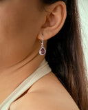 VINTAGE TEARS IN GARNET EARRING