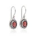 VIN'TEDGED IN GARNET EARRING